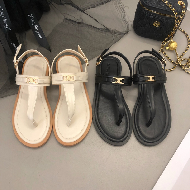 2025 Summer Fashion Flat Toe Thong Sandals Roman Style Women's Slippers Korean Trend - Image 4
